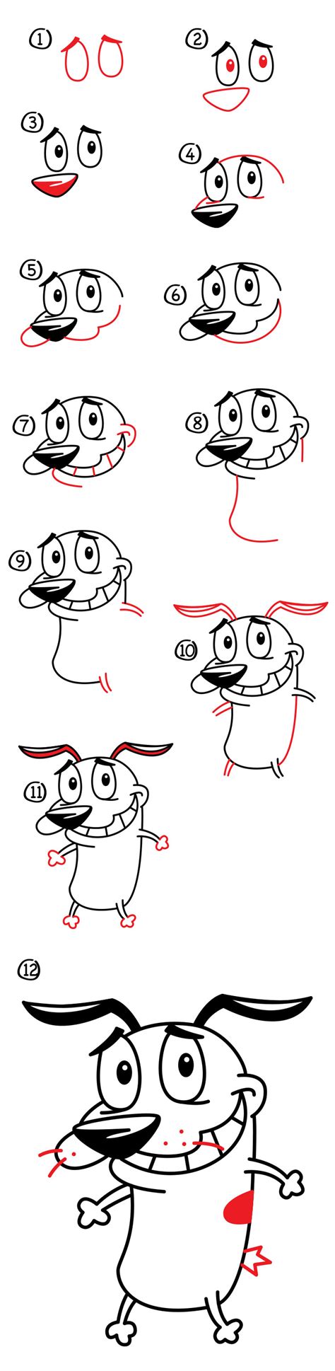 How To Draw Courage The Cowardly Dog - Art For Kids Hub