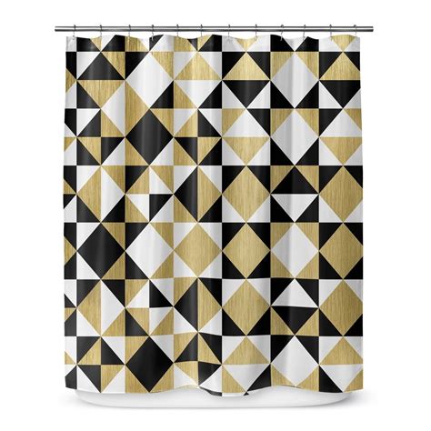 Black White Gold Shower Curtain - Black And Gold Shower Curtains Bath ...