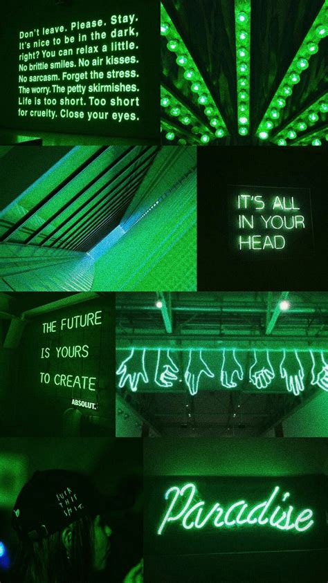 Neon Green Aesthetic Wallpaper Collage - Anak Instristans Blog