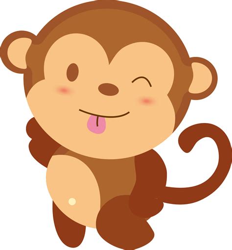 Clipart Monkey Baby Girl - Cute Baby Monkey Cartoon - Png Download - Full Size Clipart (#1309210 ...