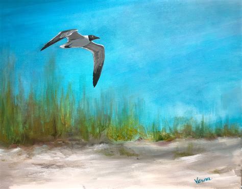 The Seagull | Etsy in 2021 | Acrylic painting canvas, Canvas painting ...