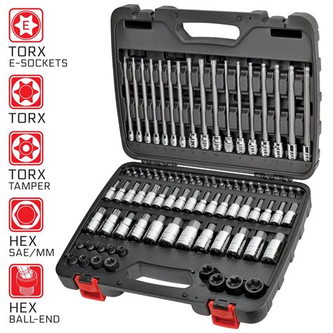 CARBYNE Master Hex & Torx Bit Socket Set, 84 Piece | SAE & Metric, S2 Steel Bits | 1/4", 3/8 ...