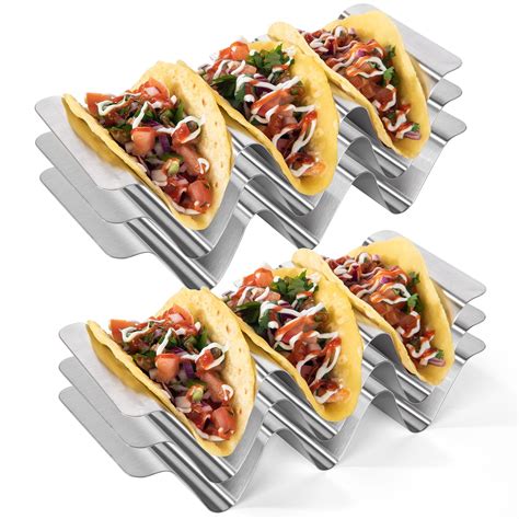 18/8 Stainless Steel Taco Holders: U-Taste Soft Hard Taco Shell Rack ...