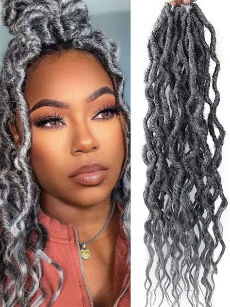 1Pack Faux Locs Crochet Hair, Soft Locs Crochet Braids, Pre Looped Goddess Locs Crochet Hair for ...