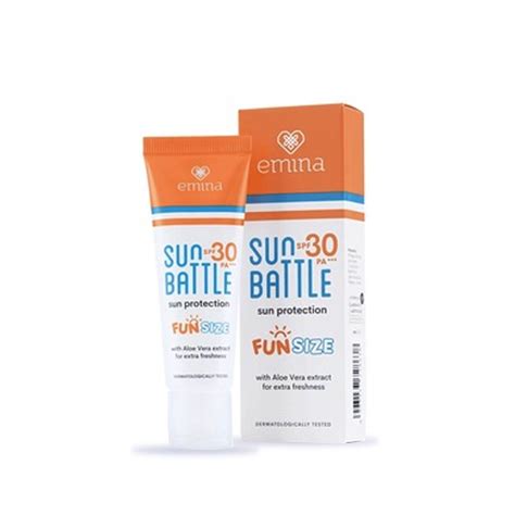 Jual EMINA SUN BATTLE SPF 30 PA +++ SUN PROTECTION FUN SIZE 23ML | SUNBLOK | SUNSCREEN | MINI ...