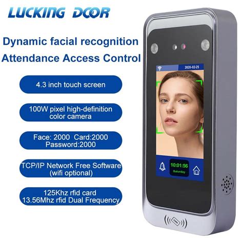 TCP/IP Dynamic Face Recognition RFID Access Control Terminal 4.3inch Screen Time Attendance ...