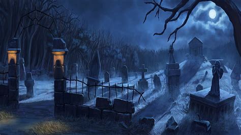 HD wallpaper: Dark, Cemetery, Graveyard, Moonlight, Tomb | Wallpaper Flare