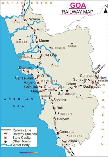 Goa Railway Map - Goa • mappery