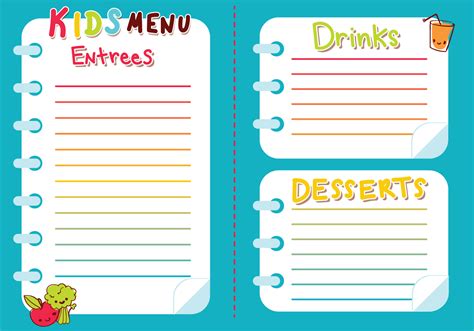 Kids Menu Vector 115046 Vector Art at Vecteezy