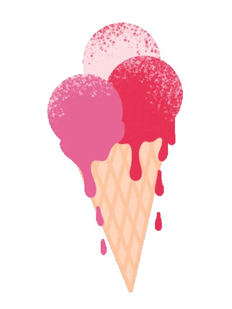 Pink Ice Cream Cone Drip GIF | GIFDB.com