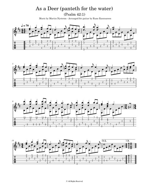 As a Deer (panteth for the water) Sheet music for Guitar (Solo ...