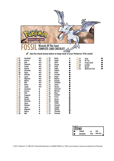 Enjoy a full set of Pokemon TCG printable checklists! But some are ...