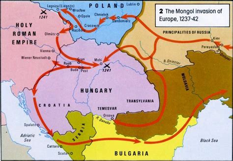 Mongol invasion of eastern Europe, 1237-1242 | Mapy wojskowe | Pinterest | Europe, Central ...