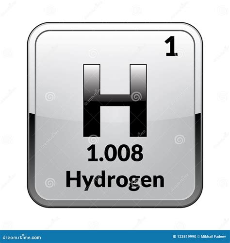 The Periodic Table Element Hydrogen.Vector. Stock Vector - Illustration ...