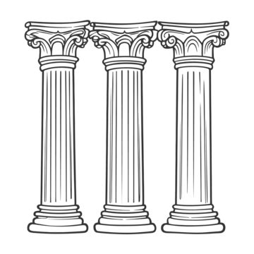 Pillar Line Art PNG Transparent Images Free Download | Vector Files ...