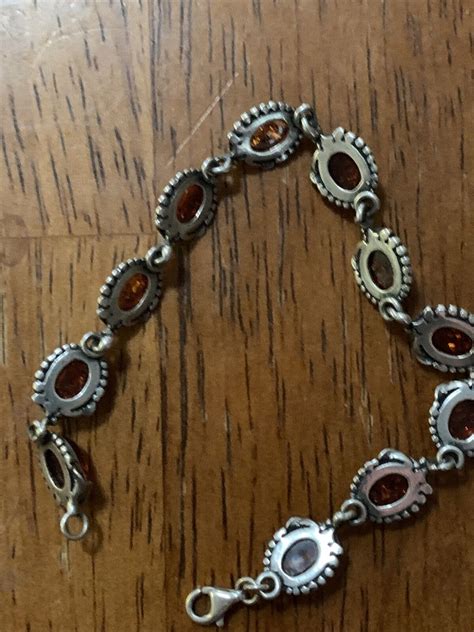 Vintage Amber Bracelet Sterling Silver 7” | eBay