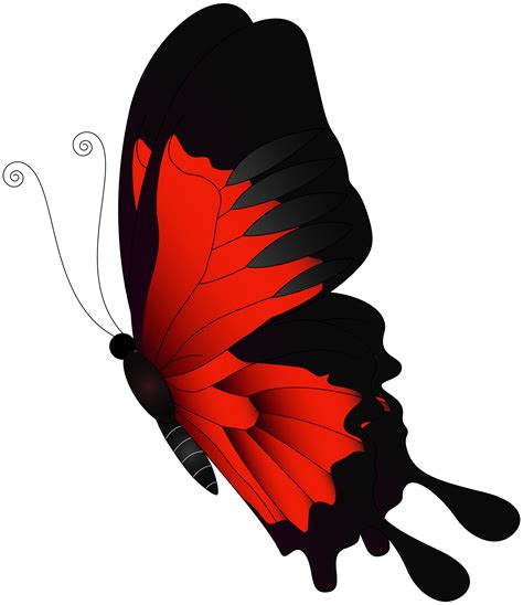 Red Flying Butterfly PNG Clip Art | Gallery Yopriceville - High-Quality Images and Transparent ...