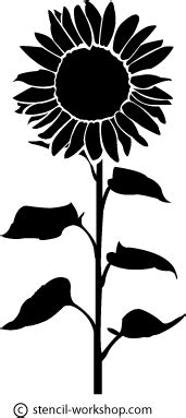 Stencil-workshop.com | Sunflower stencil, Flower stencil, Silhouette stencil