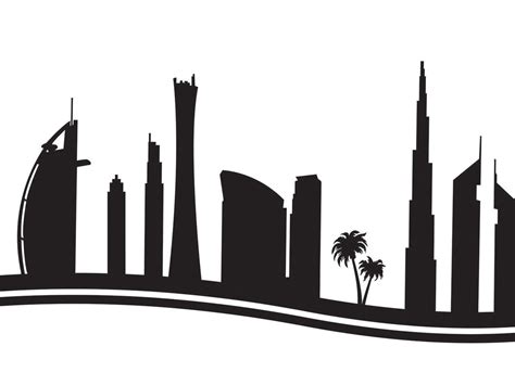 Transparent Dubai Skyline Silhouette Dubai City Skyline Silhouette ...