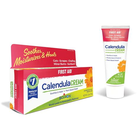 Boiron Calendula Cream, Homeopathic Medicine for First Aid, Cuts, Scrapes, Chafing, Minor Burns ...