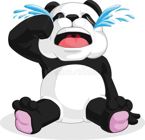 Panda Crying stock illustration. Illustration of cartoon - 34692394