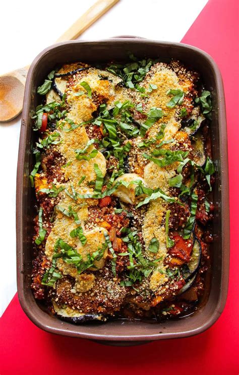 Vegan Eggplant Parmesan Bake - Layers of Happiness