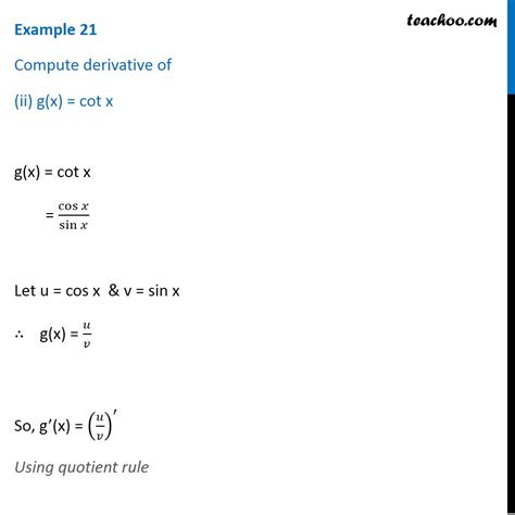 Example 21 - Compute derivative (i) f(x) = sin 2x - Derivatives by for