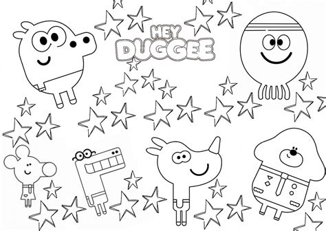 Duggee Holding Teddybear Hey Duggee Coloring Page Printable Coloring ...