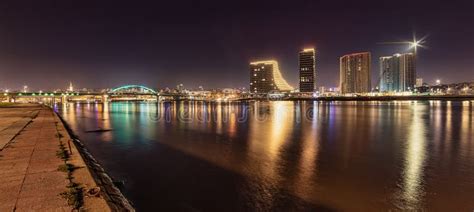 Belgrade Waterfront on the Sava River. Panorama of Belgrade by Night ...