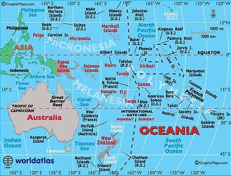 Australia Map / Oceania Map / Map of Australia / Map of Oceania - Worldatlas.com