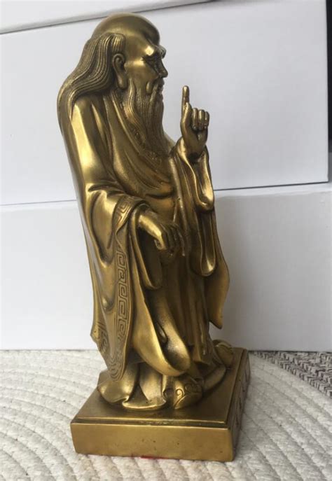 Laozi Lao Tzu 23cm Bronze Gilt Statue 9 Inch Taoism Moral Figurine ...