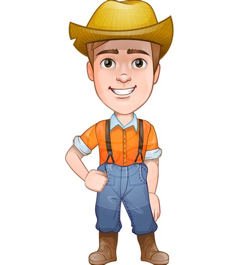 Arlo the Farming Pro: A #farmer #vector #cartoon #character illustrated in farming #work clothes ...