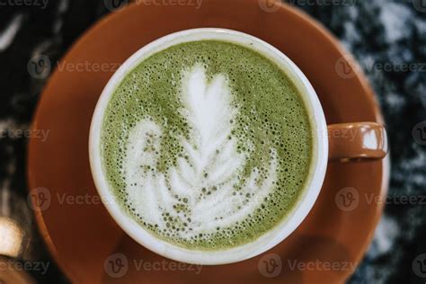 Matcha Latte with Beautiful Latte Art 22740194 Stock Photo at Vecteezy