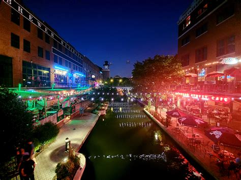 Bricktown Canal at dusk! : r/okc