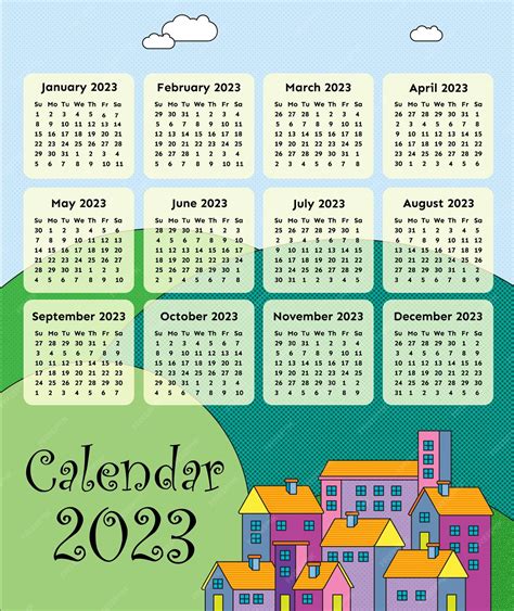 Premium Vector | 2023 calendar design vector. colorful 2023 calendar ...