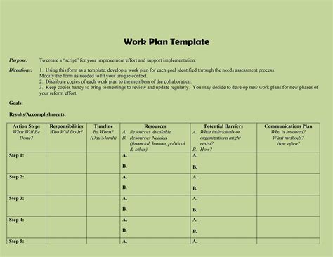 Work Plan - 40 Great Templates & Samples (Excel / Word) - Template Lab