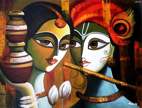 Radha Krishna Modern Oil Paintings