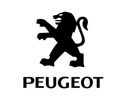 Peugeot Brand Logo Symbol With Name Black Design French Car Automobile Vector Illustration ...