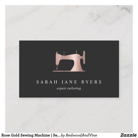 Rose Gold Sewing Machine | Seamstress Tailor Business Card | Zazzle.com | Business cards elegant ...