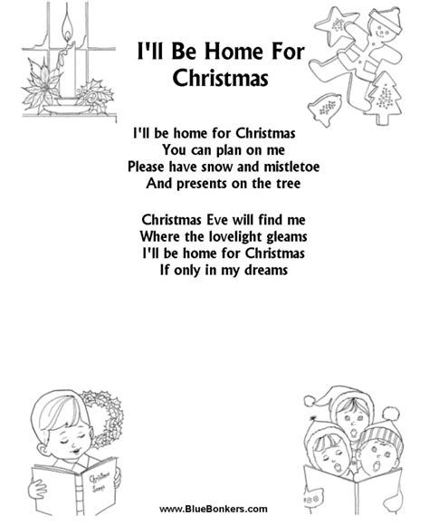 BlueBonkers: I'll be Home for Christmas, Free Printable Christmas Carol Lyrics Sheets : Favorite ...