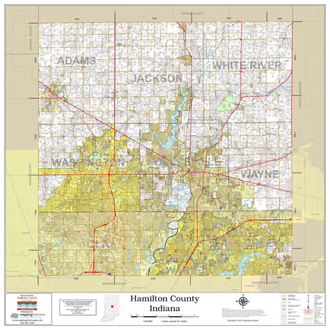 Hamilton County Indiana 2023 Wall Map | Mapping Solutions