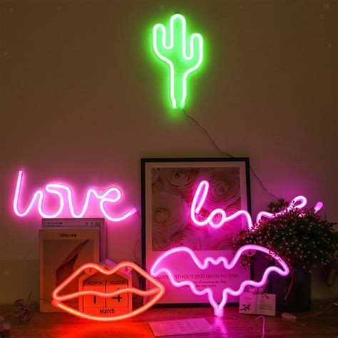 LED Neon Light Wall Art Sign Lights Bedroom Decoration Hanging Lamp ...