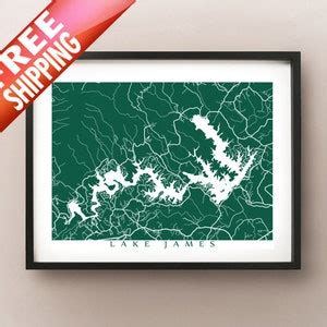 Lake James, NC Map Print North Carolina Poster - Etsy