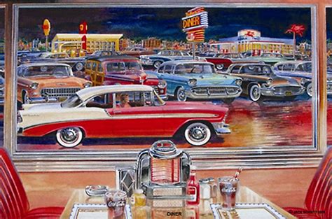 car paintings of the 60s | drive in movies larry grossman lithograph ...