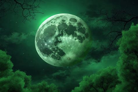 Midnight Full Moon Halloween Background Graphic by mimishop · Creative ...