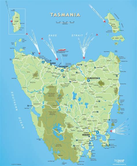 Tasmania Maps | Australia | Maps Of Tasmania (Tas) - Printable Map Of ...