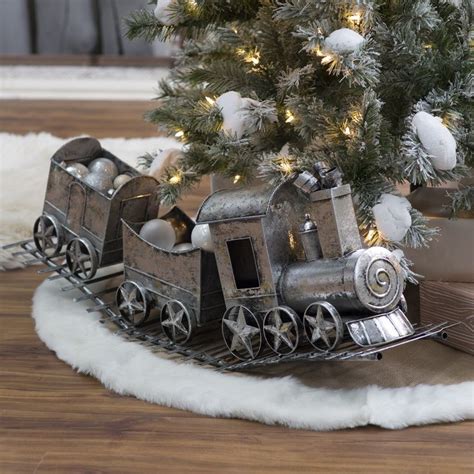 Gerson 36 in. Silver Metal Holiday Train | www.hayneedle.com | shopswell | Train decor ...