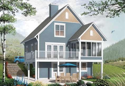 Lake Front Plan: 1,356 Square Feet, 3 Bedrooms, 2 Bathrooms - 034-01040