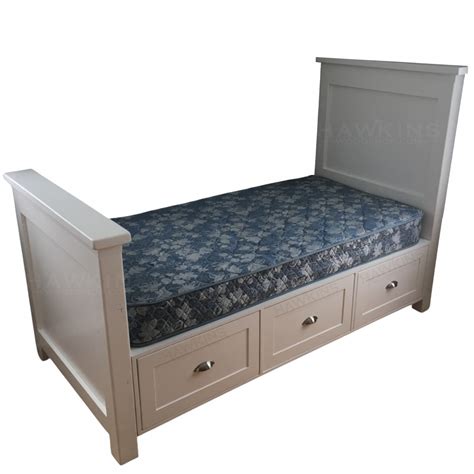Twin Bed Frame Wood, Underbed Storage Drawers, Wooden Twin Bed Frame
