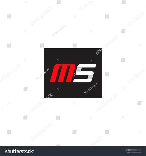 Ms Logo Black Background Red White Stock Vector (Royalty Free ...